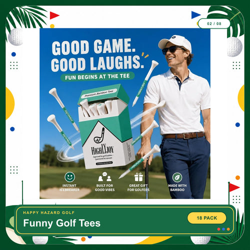 Funny Golf Tees for Men 18 Pack 3 1/4'' | Cool Golf Accessories for Men, Funny Golf Gifts for Men & Him, Unique Golf Birthday Gifts for Men