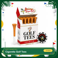 Cigarette Golf Tees 10 Pack, Premium Bamboo 3.25 Inch Tees in Novelty Pop-Top Box with Poker Chip Ball Marker, Funny Golf Gift for Men, Dad, Husband - Father'S Day & Birthday Gift | Bamboo Material Golf Tees
