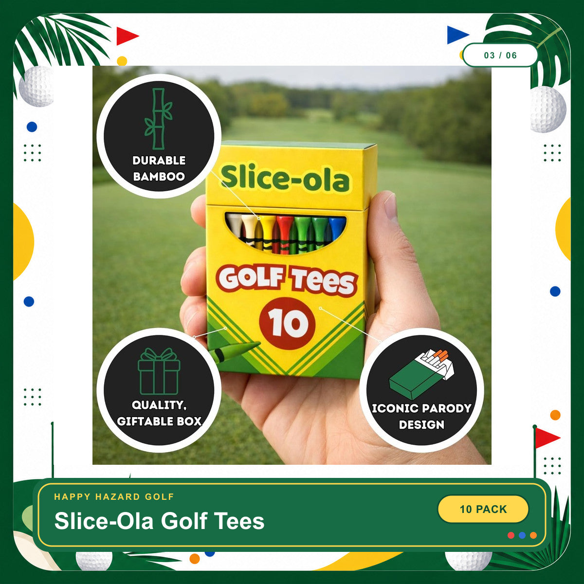 Funny Golf Tees | Golf Accessories for Men | Top Golf Gifts for Men & Unique Golf Gifts for Golfers | Premium Golf Stuff & Golf Bag Accessories | Wooden Bamboo Tees