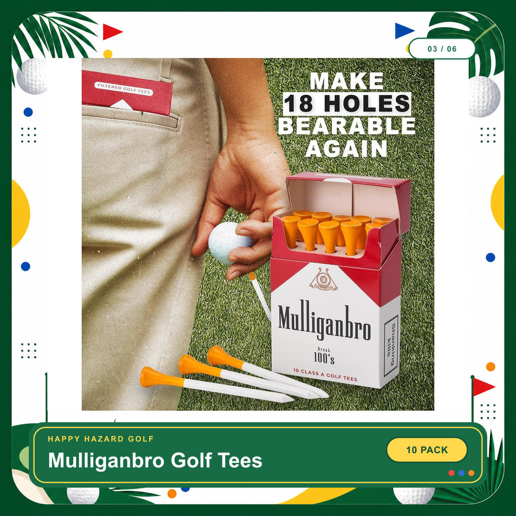 - Funny Golf Tees – Mulliganbro 10 Pack - Funny Golf Gift for Men - Parody Golf Accessories - Cool Novelty Tees for Golfers - Golf Gag Gift