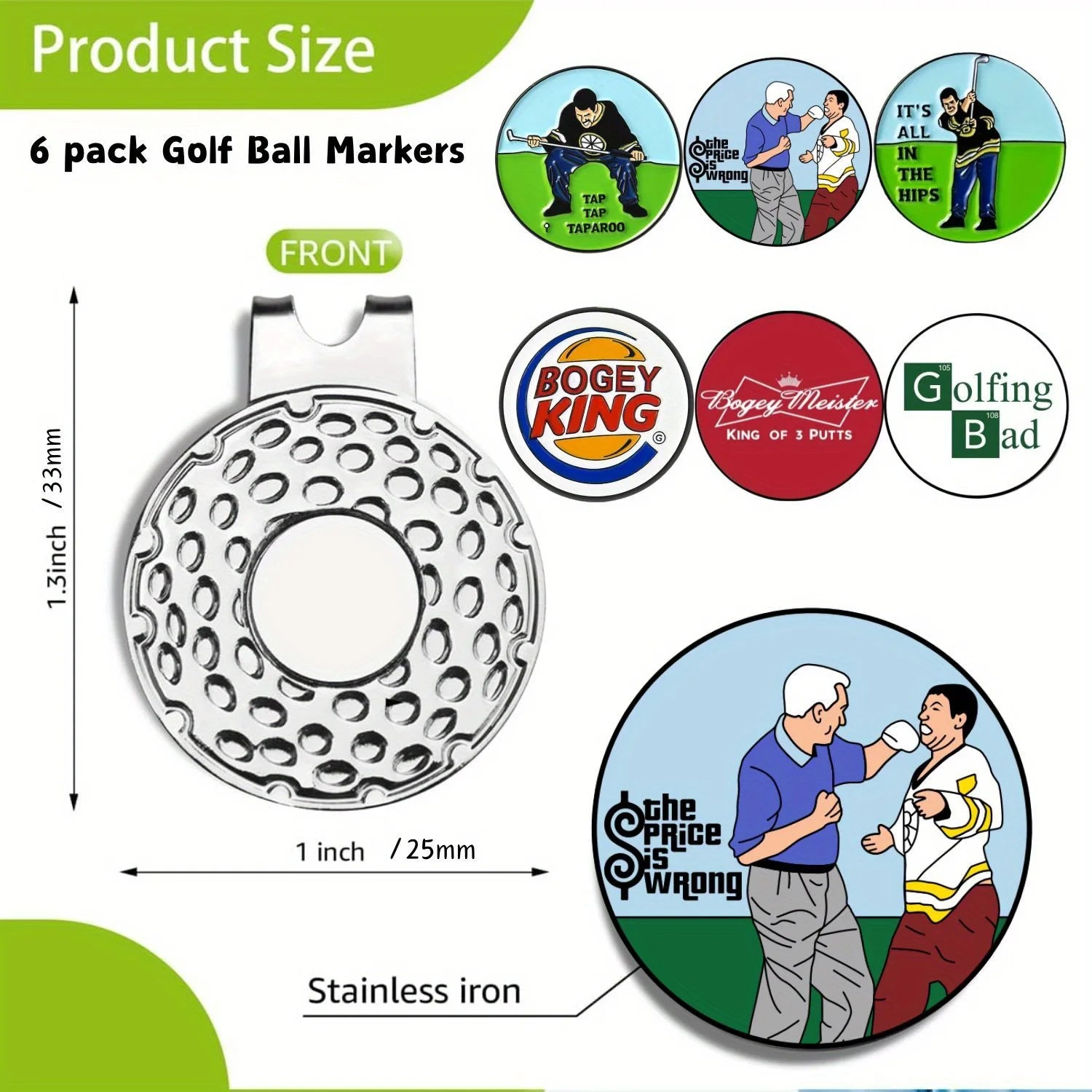 6 Count Funny Ball Marker Set