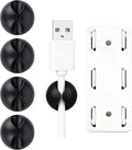 Cord Cable Organizer Clips, 4 Pack Charging Wire Cable Holder with Power Strip Holder for Desk Nightstand Phone
