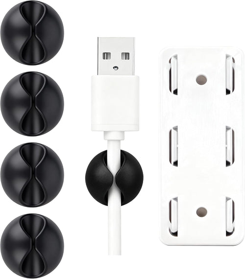 Cord Cable Organizer Clips, 4 Pack Charging Wire Cable Holder with Power Strip Holder for Desk Nightstand Phone