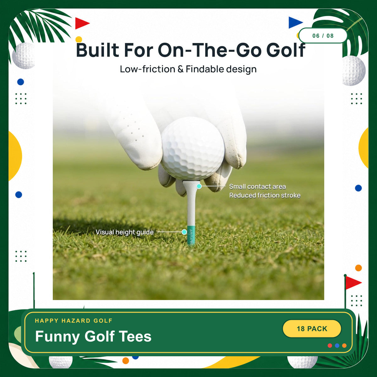 Funny Golf Tees for Men 18 Pack 3 1/4'' | Cool Golf Accessories for Men, Funny Golf Gifts for Men & Him, Unique Golf Birthday Gifts for Men