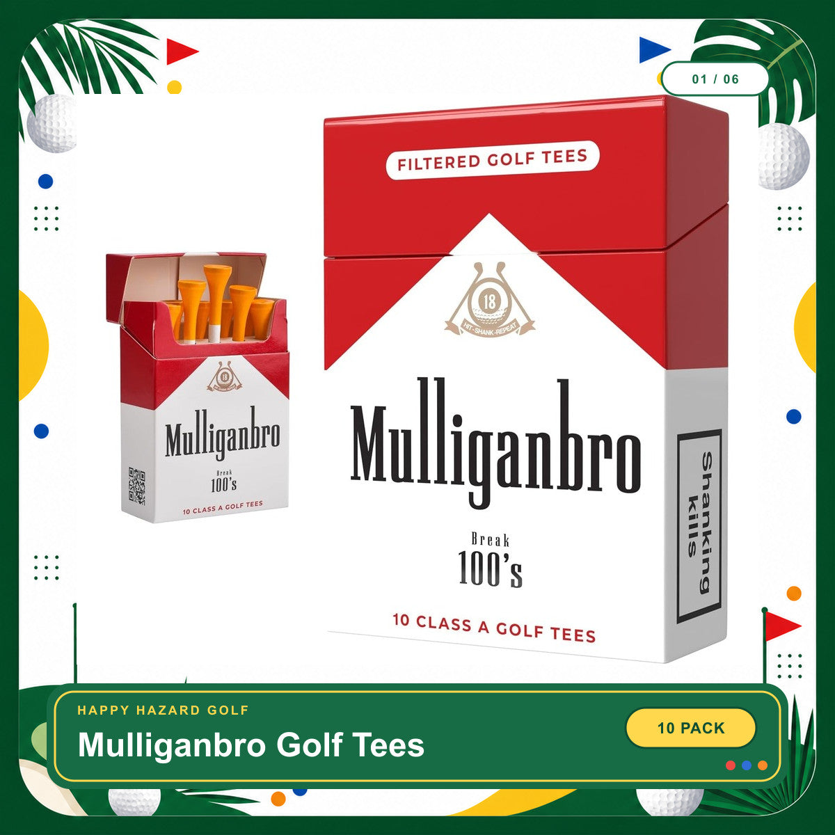 - Funny Golf Tees – Mulliganbro 10 Pack - Funny Golf Gift for Men - Parody Golf Accessories - Cool Novelty Tees for Golfers - Golf Gag Gift