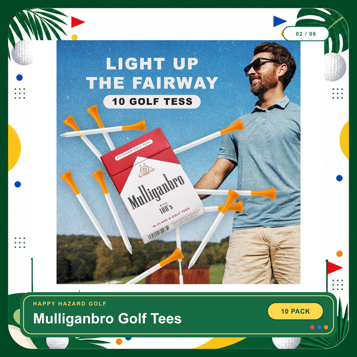 - Funny Golf Tees – Mulliganbro 10 Pack - Funny Golf Gift for Men - Parody Golf Accessories - Cool Novelty Tees for Golfers - Golf Gag Gift