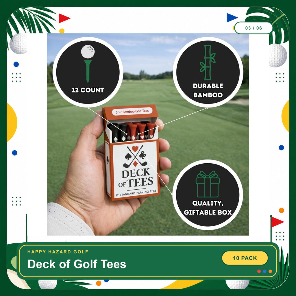 Funny Golf Tees | Golf Accessories for Men | Top Golf Gifts for Men & Unique Golf Gifts for Golfers | Premium Golf Stuff & Golf Bag Accessories | Wooden Bamboo Tees