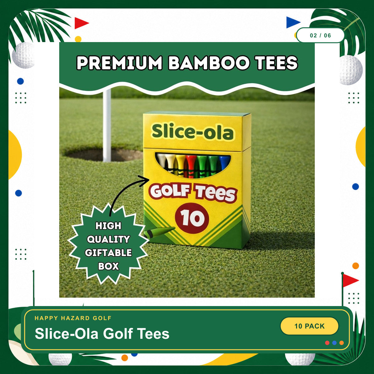 Funny Golf Tees | Golf Accessories for Men | Top Golf Gifts for Men & Unique Golf Gifts for Golfers | Premium Golf Stuff & Golf Bag Accessories | Wooden Bamboo Tees