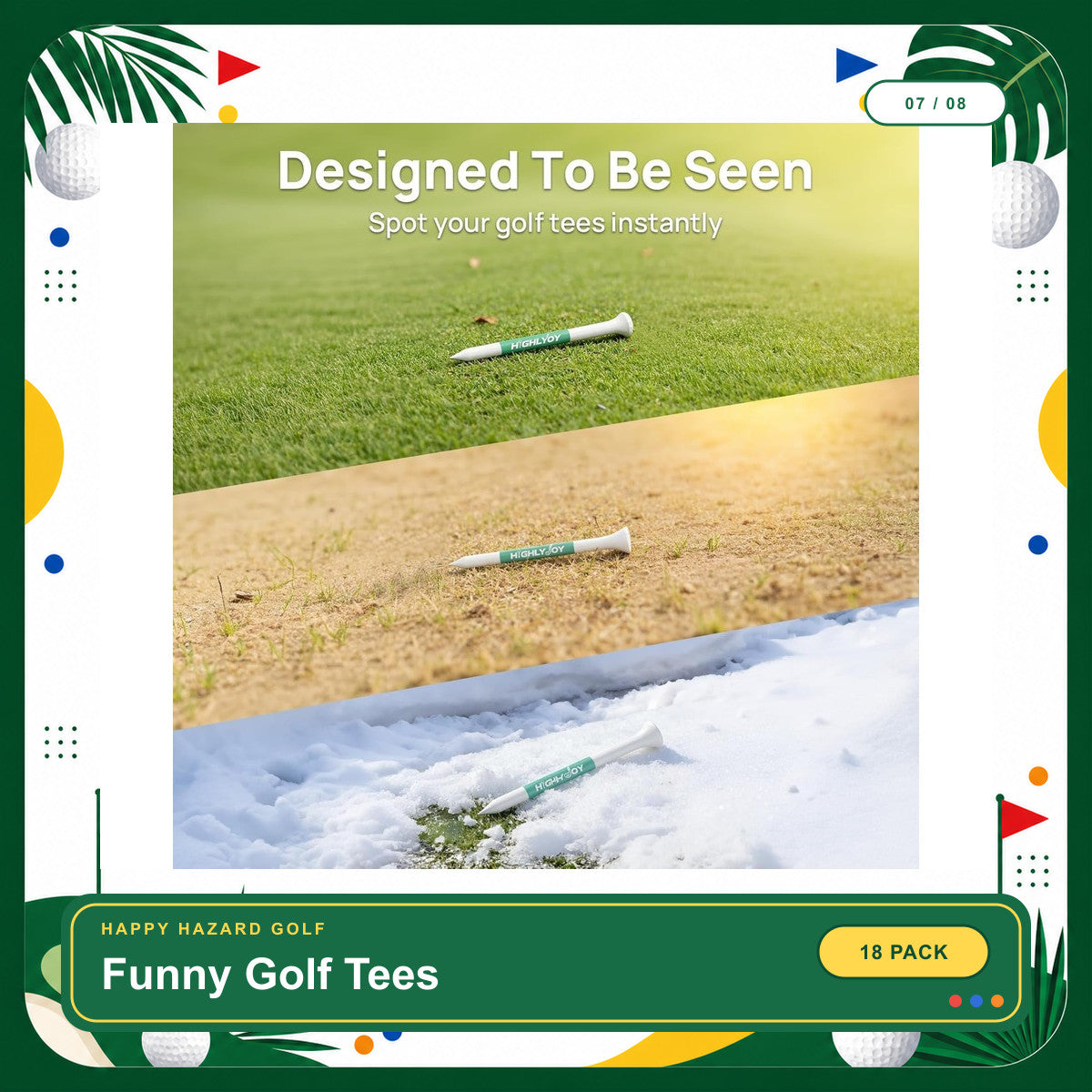 Funny Golf Tees for Men 18 Pack 3 1/4'' | Cool Golf Accessories for Men, Funny Golf Gifts for Men & Him, Unique Golf Birthday Gifts for Men