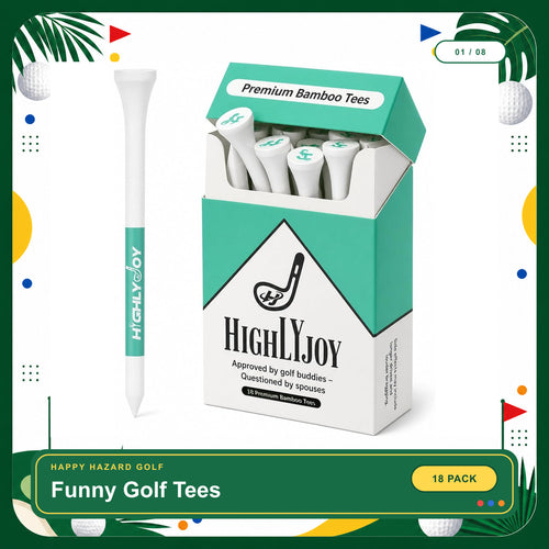 Funny Golf Tees for Men 18 Pack 3 1/4'' | Cool Golf Accessories for Men, Funny Golf Gifts for Men & Him, Unique Golf Birthday Gifts for Men